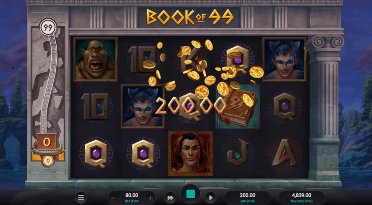 Base game win in the Book of 99 slot machine