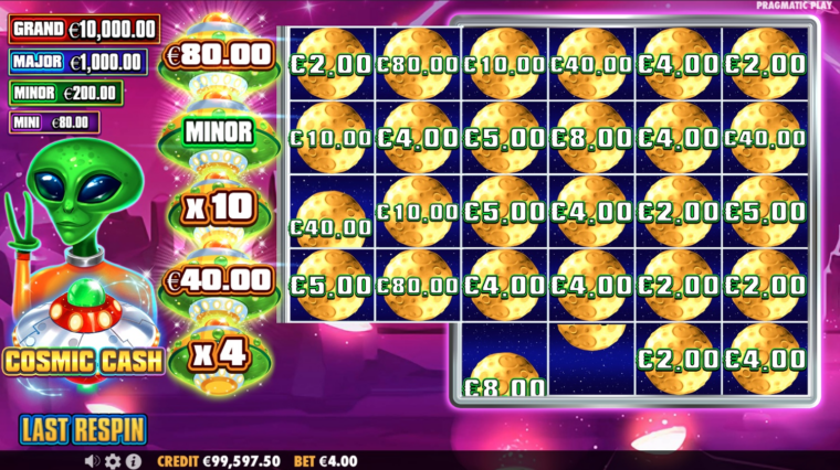 Big win in the Cosmic Cash slot machine