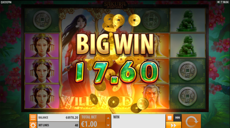 Big win in the Sakura Fortune slot