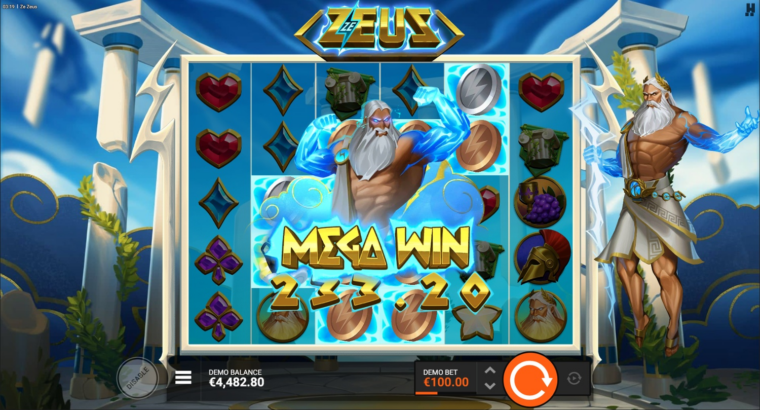 Mega win in the Ze Zeus slot