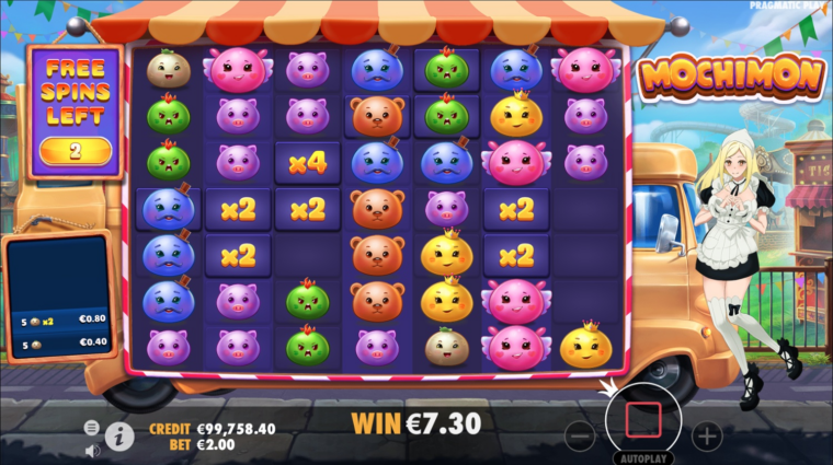 Multiplier Spots stay for the entire duration of the Free Spins feature
