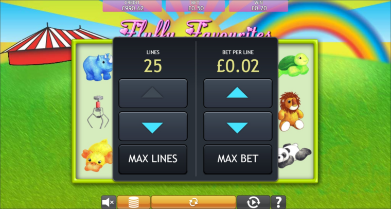 Player can change betting options of number of winlines together with the usual betting options