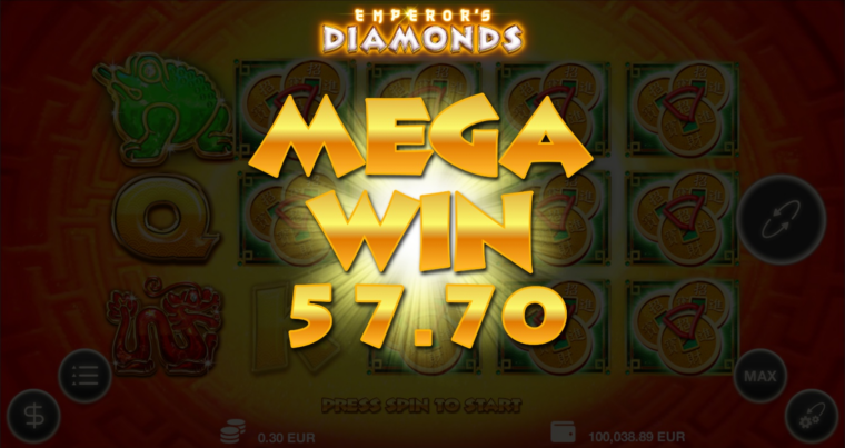 Possible big wins would be nicer if Emperor's Diamonds had higher volatility