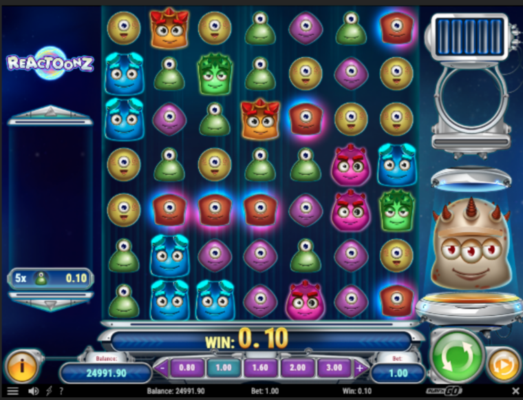 Symbols in Reactoonz slot take form of various monsters