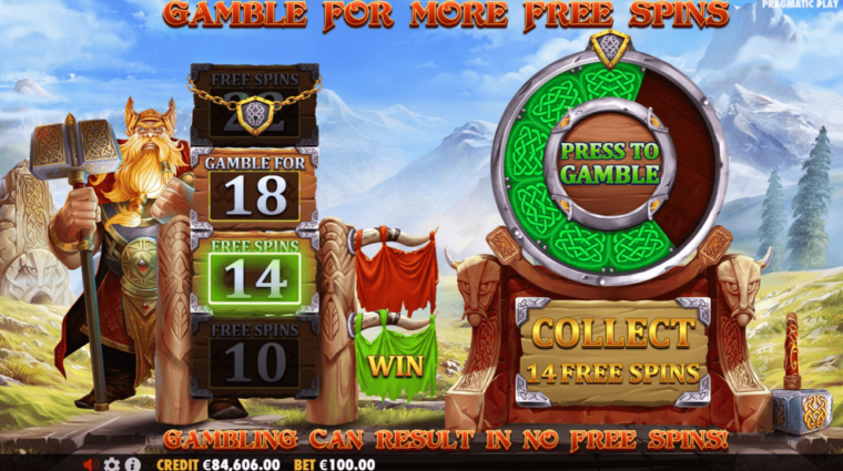 There is a gamble option to win even more free spins